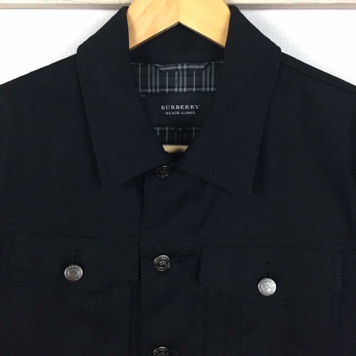 新品同様品 BURBERRY BLACK LABEL デニムジャケット ブラック サイズM