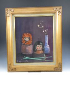 リアリズム　山本明男　【秋桜】　肉筆油彩画 山本 絵画のYahoo!オークション(旧ヤフオク!)の相場・価格を見る