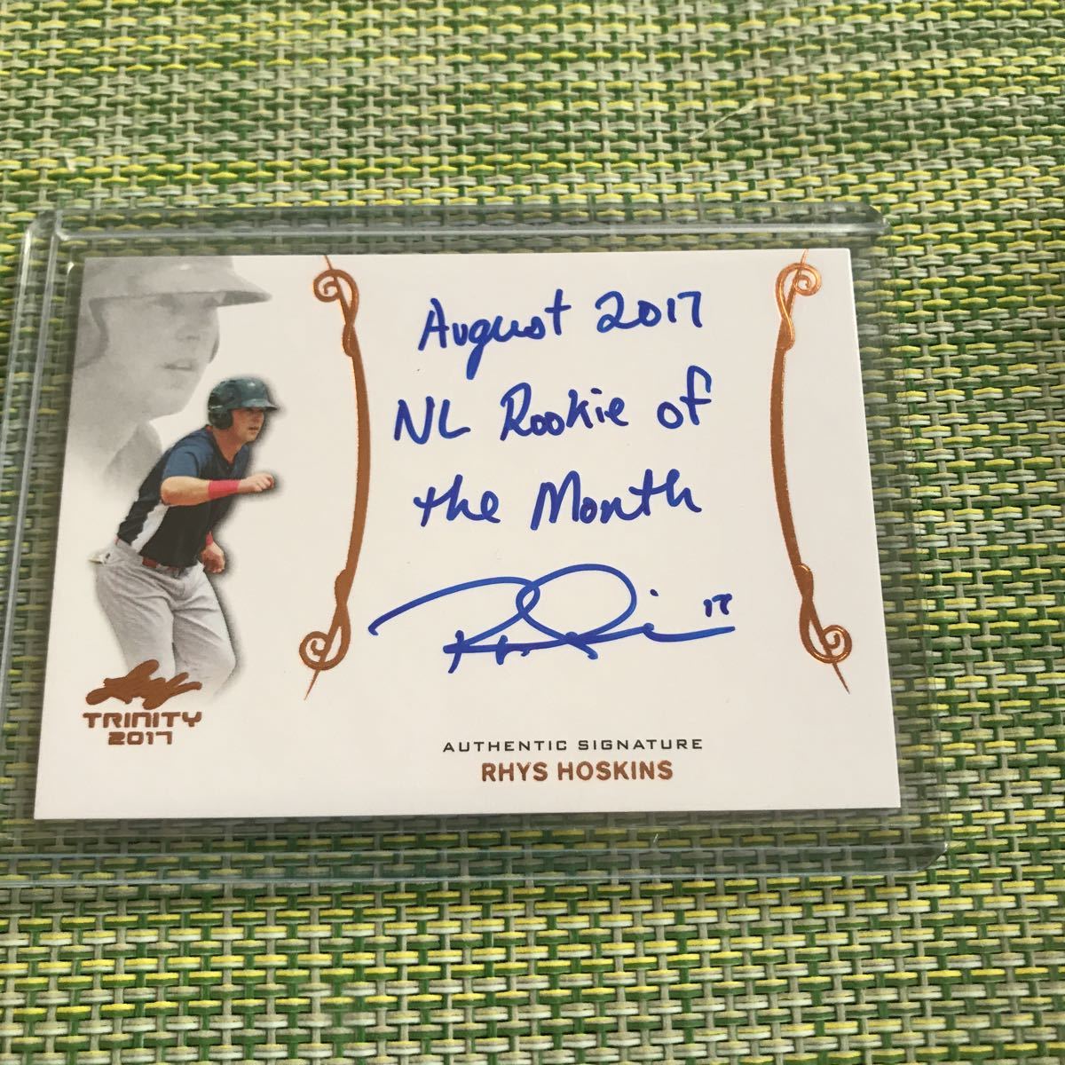 Rhys Hoskins leaf trinity2017 auto