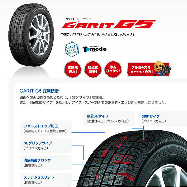 GARIT G5 TOYO 215⁄60R16 » トーヨータイヤ 乗用車用スタッドレス 