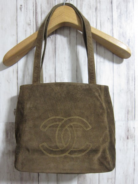 シャネル トートバッグ ショルダーバッグ スエード ブラウン CHANEL 