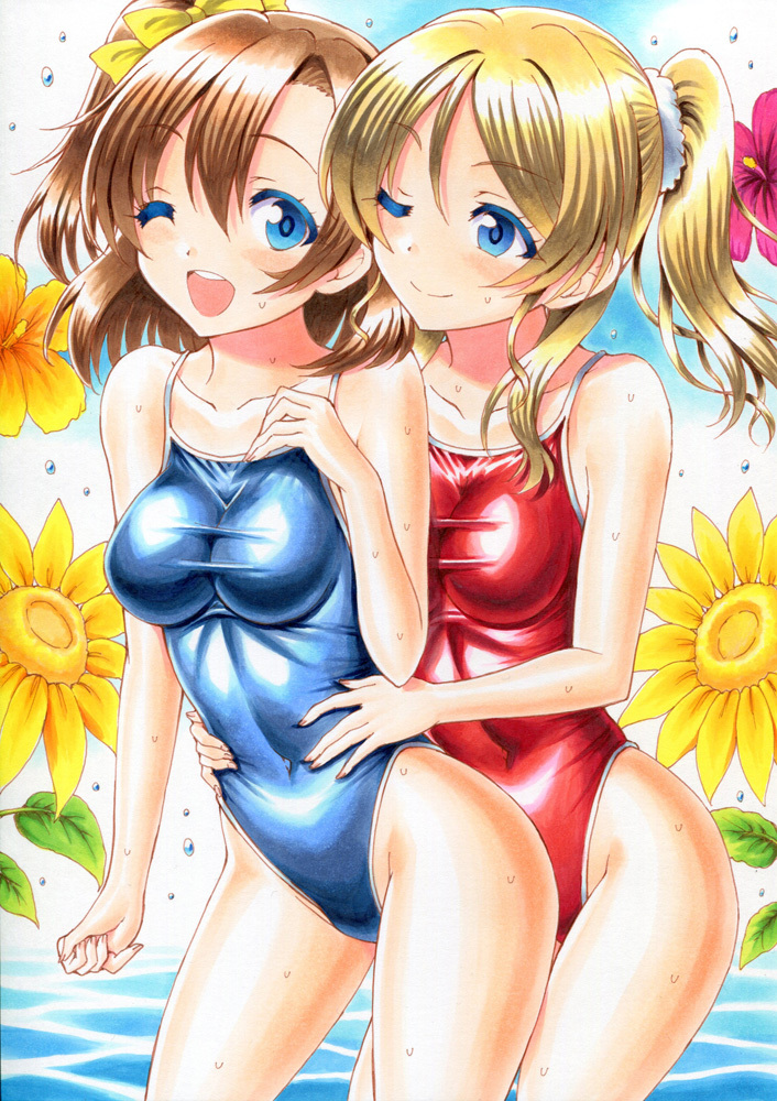 手描きイラスト ラブライブ 高坂穂乃果 絢瀬絵里 スク水 手描きイラスト 売買されたオークション情報 Yahooの商品情報をアーカイブ公開 オークファン Aucfan Com