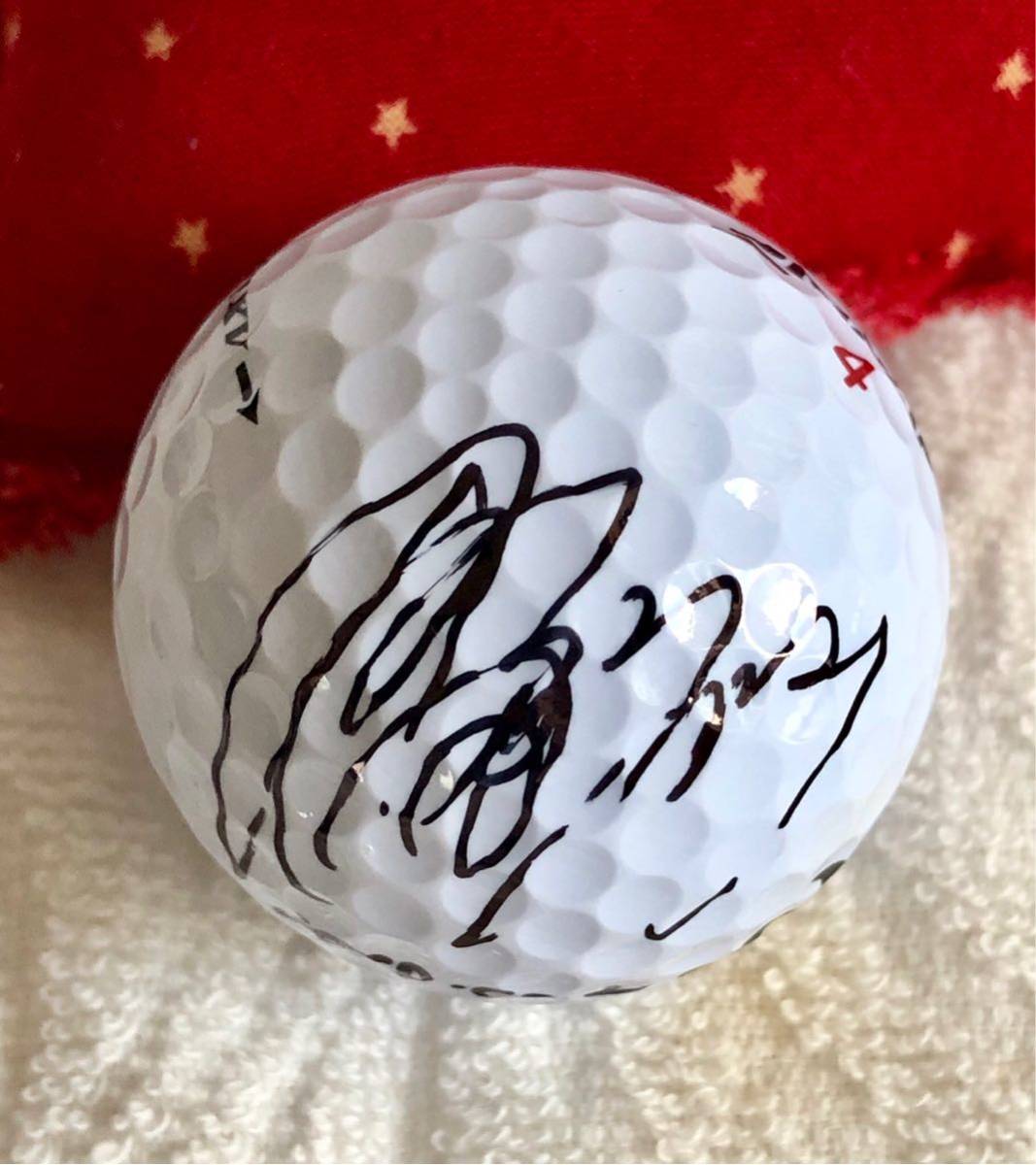 勝みなみプロ直筆サインSRIXON似顔絵オウンゴルフボール 勝みなみプロ