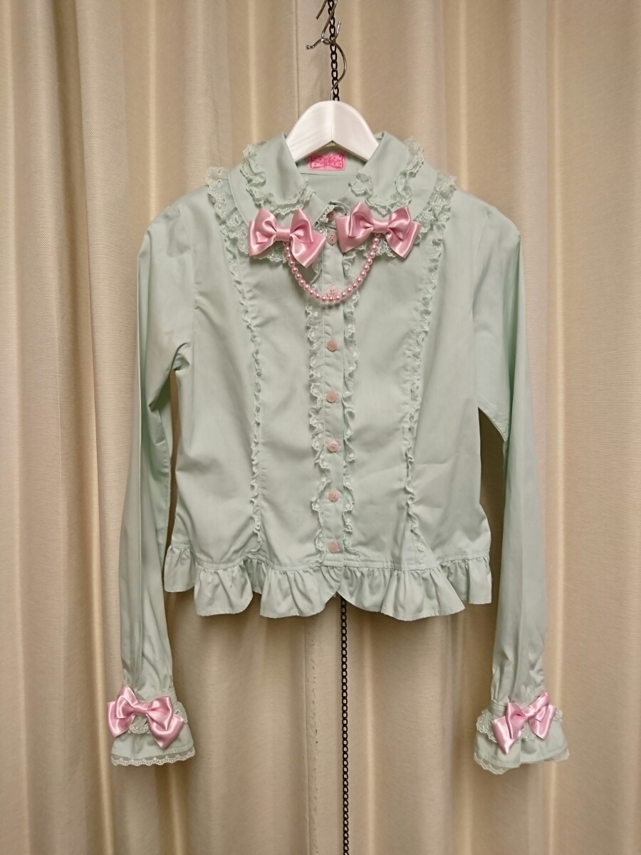 Angelic Pretty】カラフルネックレスブラウス ミント×ピンク 定価14490 