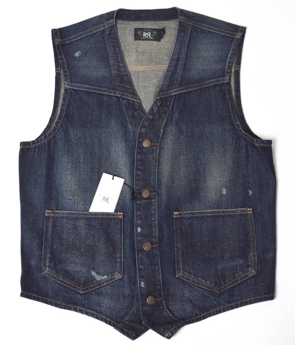 新品 RRL ダブルアールエル デニムベスト US M ラルフローレン RALPH