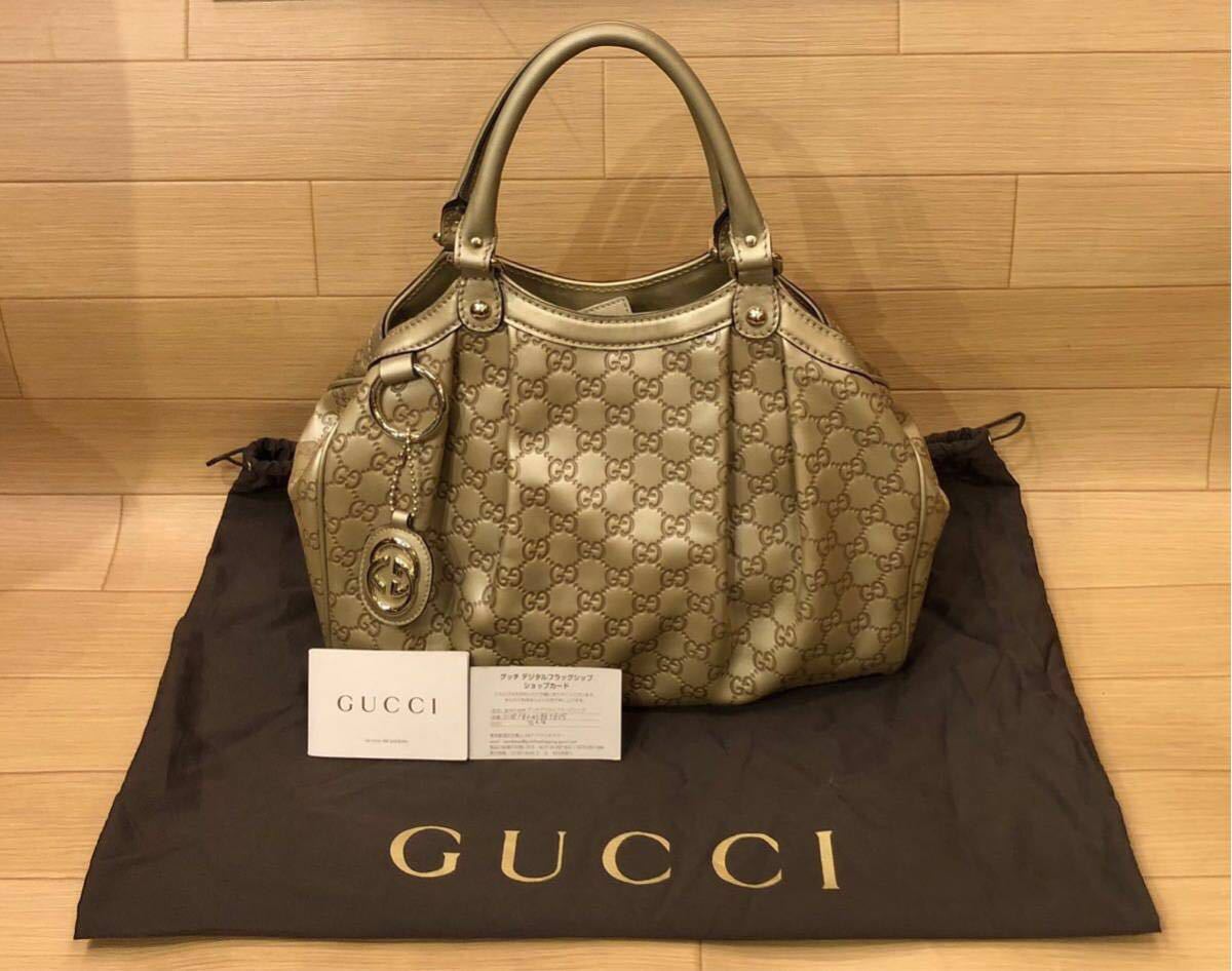  GUCCI 正規品 グッチ グッチシマ シグネチャー スーキー SUKEY ハンドバッグ トートバッグ インターロッキングG レザー ITALY 3330(かばん、バッグ)｜売買されたオークション情報、yahooの商品情報 かばん、バッグ