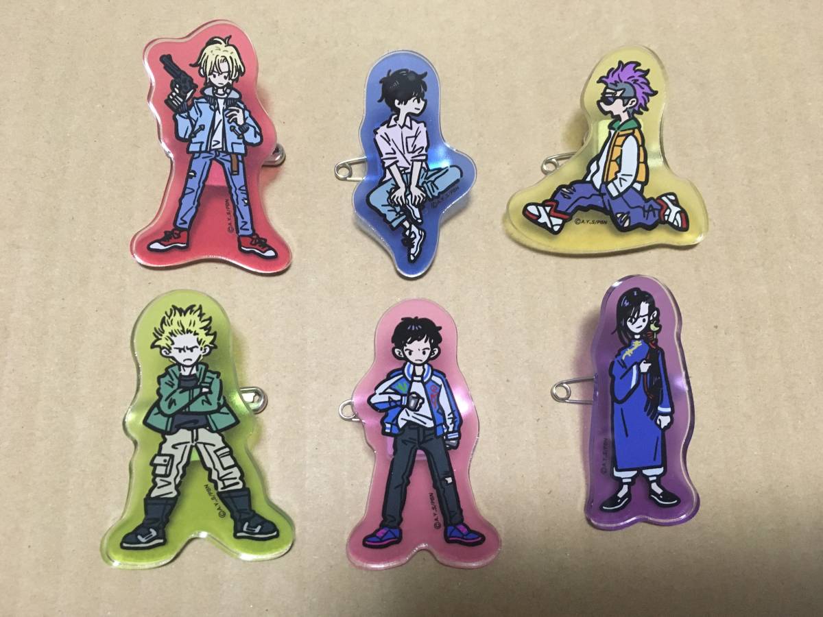 バナナフィッシュカフェ BANANA FISH 新宿 アクリルバッジ コンプ 6個