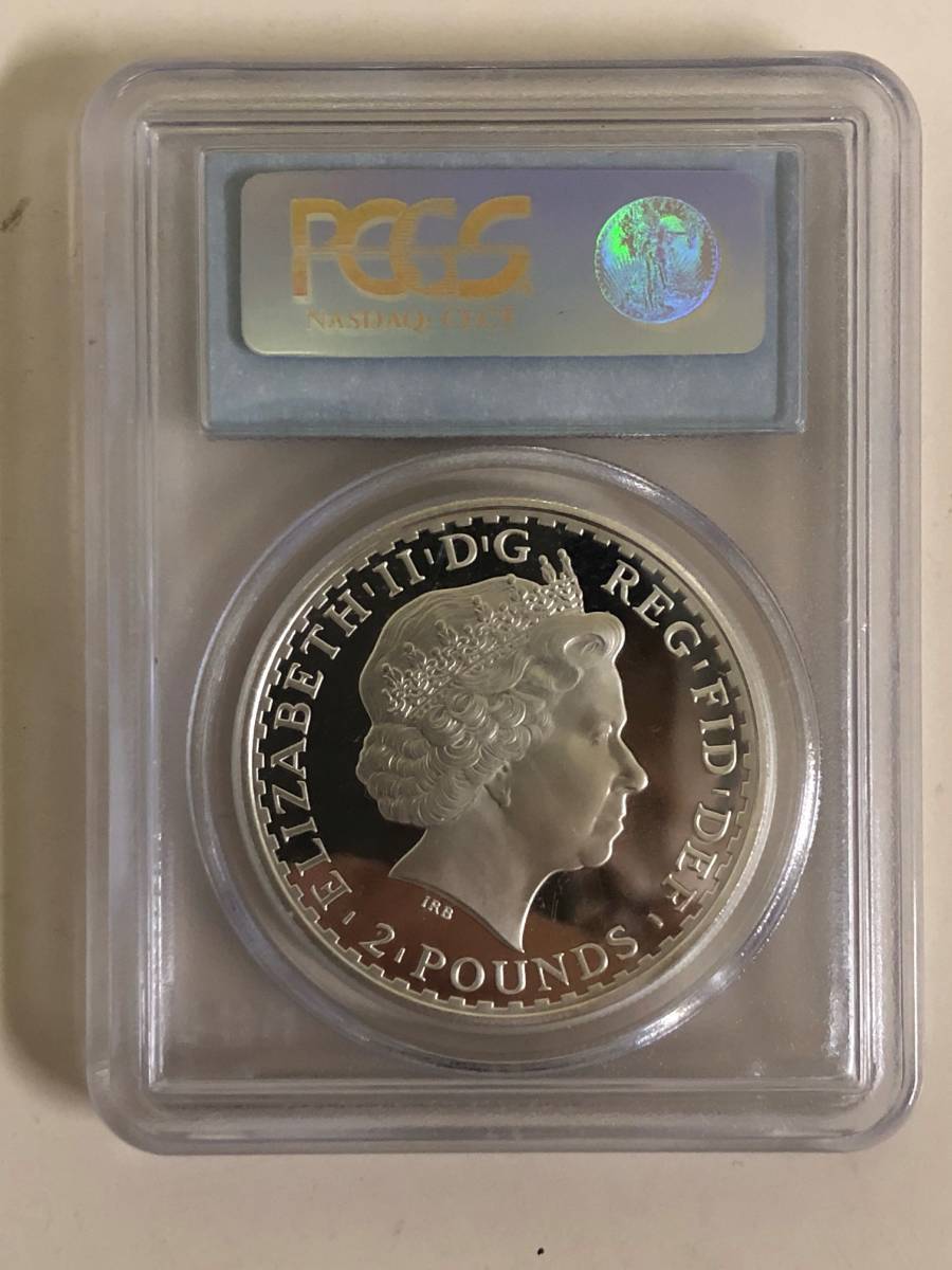2010 イギリス ブリタニア 銀貨 2ポンド PCGS PR69 DCAM UK エリザベス