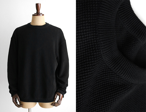 赤字超特価，SALE crepuscule クレプスキュール MOSS STITCH P/O 鹿の子ニット 黒 1 タグ付き 定価￥17280 プルオーバー カットソー Z-3(男性用)｜売買されたオークション情報、yahooの商品情報をアーカイブ公開 - オーク 男性用