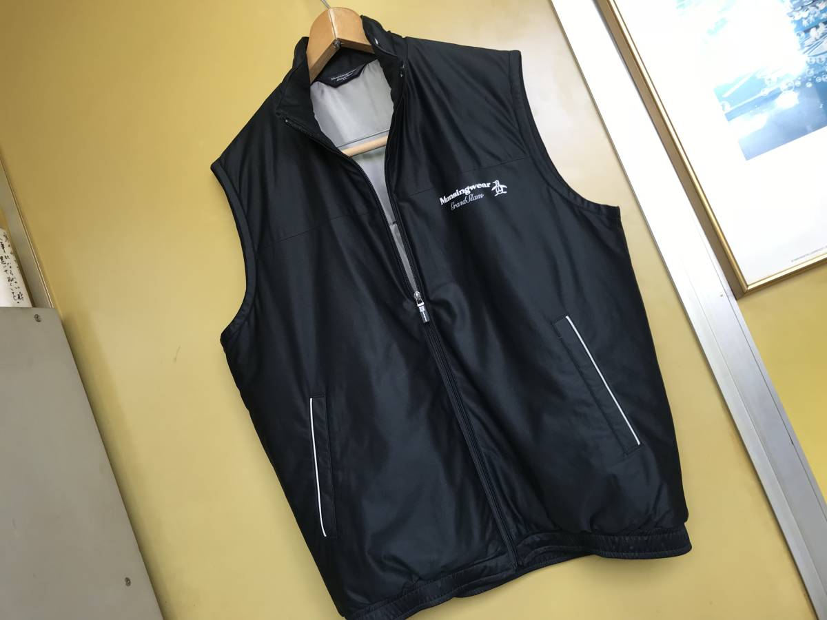  極 /サイズＬＬ Munsingwear/マンシング 軽量中綿/撥水防風/フルジップベスト ブラック(マンシング)｜売買されたオークション情報、yahooの商品情報をアーカイブ公開 - オークファン ベスト