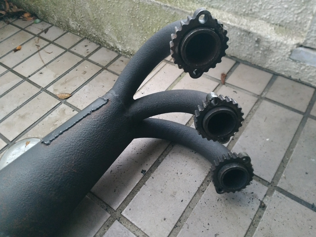 GT380用 当時物不明集合管 マフラー GT380 集合管 クリアー GT380用 当時物不明集合管 マフラー GT380 集合管 クリアー