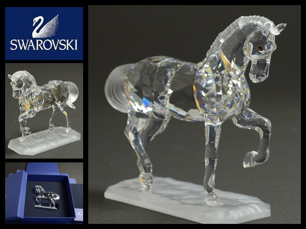 スワロフスキー　アラビアンスタリオン　鏡の台座付き　馬の置物 白蓮】SWAROVSKI スワロフスキー「アラビアンスタリオン」馬 221609