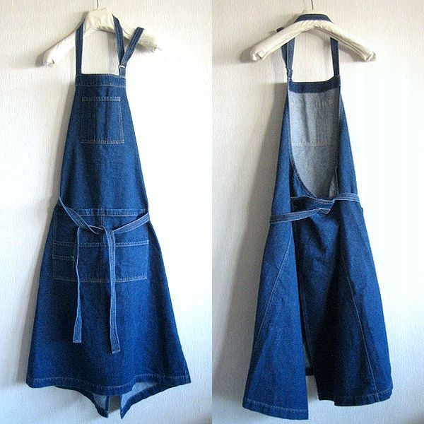 美品 RALPH LAUREN ラルフローレン DENIM LONG APRON デニム エプロン