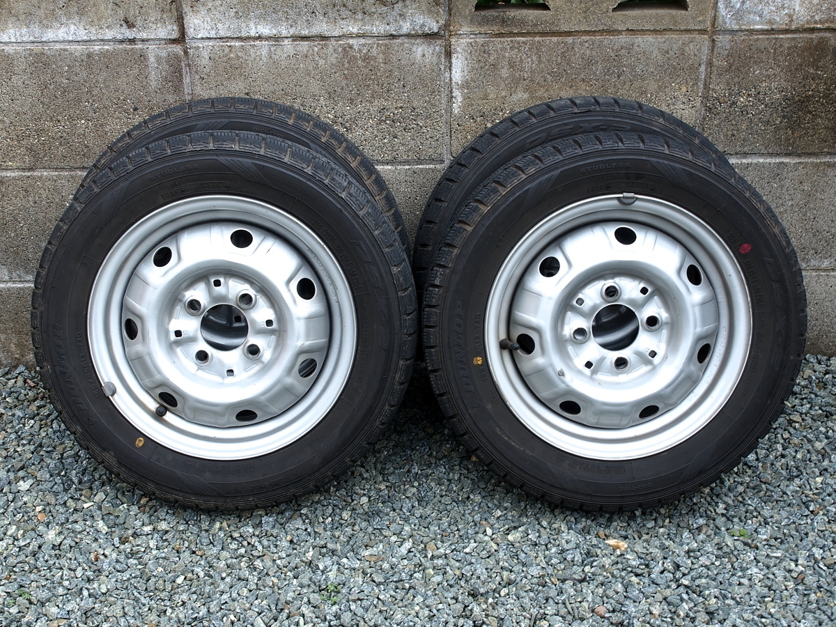 No.42スタッドレス155\u204465\u2044R13 4H PCD100 アルミ付4本セット 