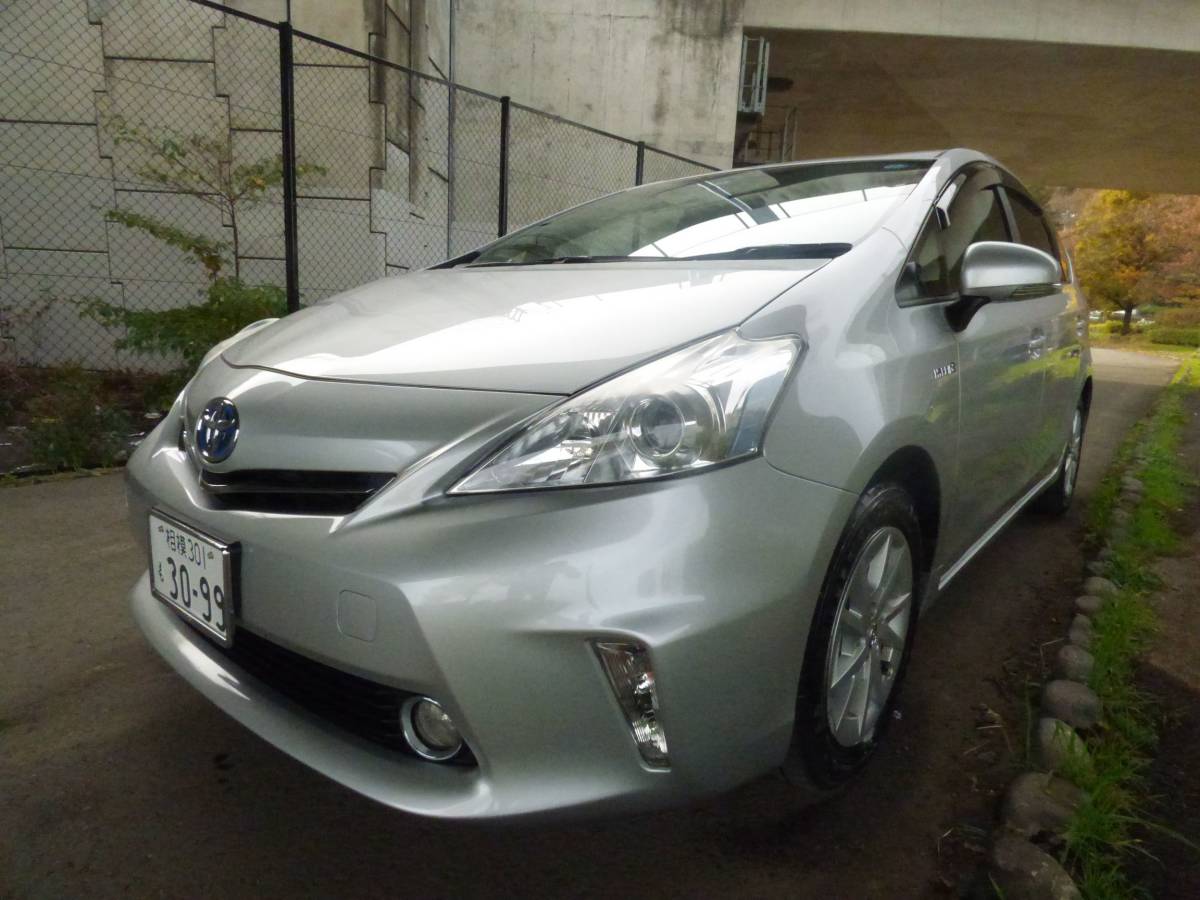 ☆H24 ハイブリッド プリウスアルファ S ワンオーナー 禁煙車 実走行103400km 純正HDDナビ/フルセグTV/Bモニター