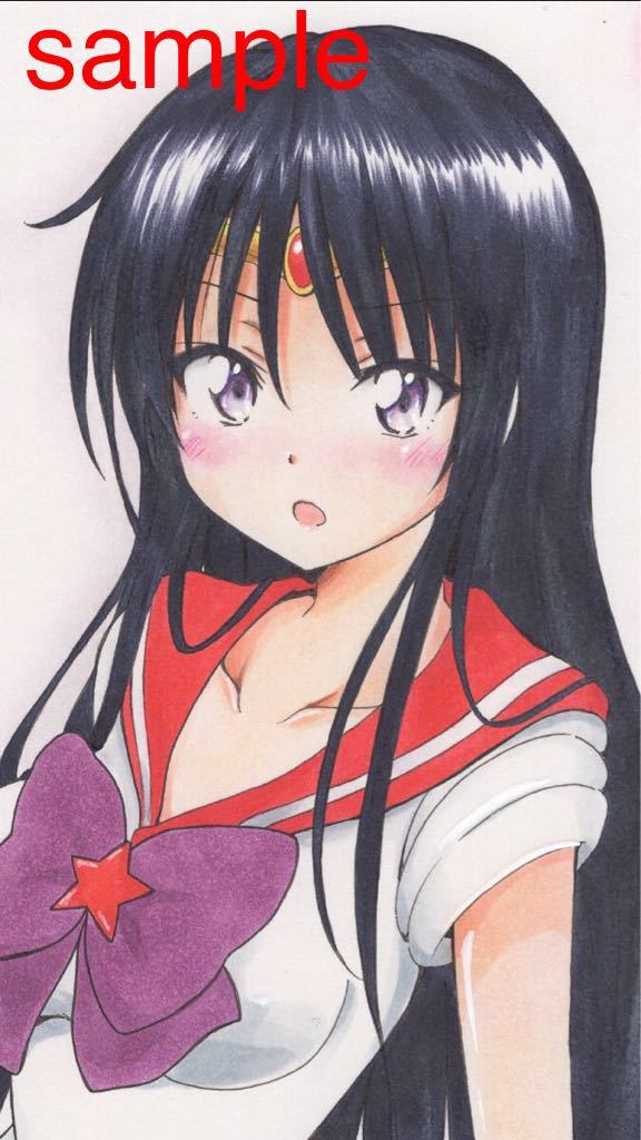 手描き同人イラスト☆セーラーマーズ☆A4イラストボード☆セーラームーン