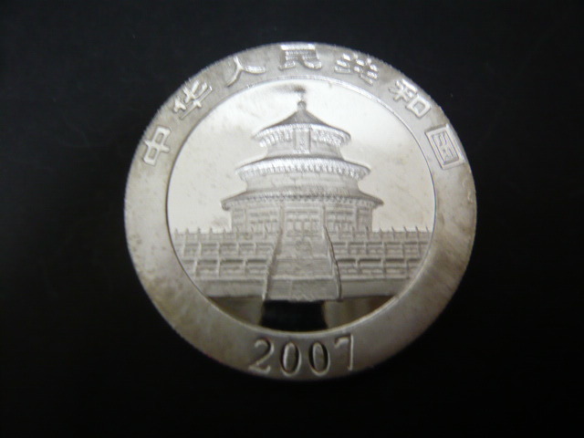 中国 パンダ 銀貨 1oz Ag 999 2007 パンダコイン 10元 - パンダ銀貨