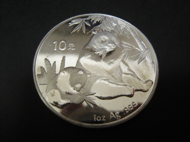 中国 パンダ 銀貨 1oz Ag 999 2007 パンダコイン 10元 - パンダ銀貨