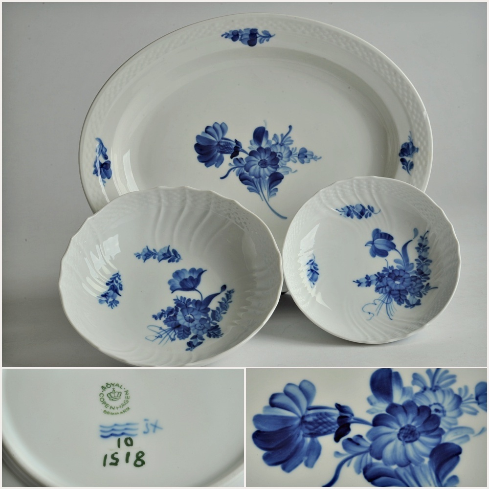 ◆ロイヤルコペンハーゲン　ブルーフラワーカーブ　鉢２点と大皿のセット◆ROYAL COPENHAGEN　_1
