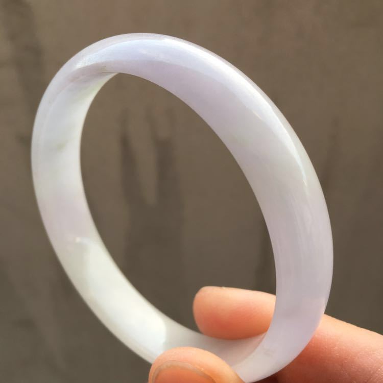 天然 AAA 氷貭 漂薄紫 翡翠のバングル 天然石 A貨 翡翠の腕輪 内径