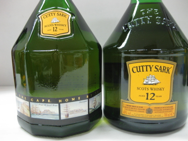 Scotch CUTTY SARK12 古酒、箱なし、巾着袋付き、未開栓、 古酒【未開栓】CUTTY SARK/カティサーク 12年 7本セット 一部箱 巾着袋