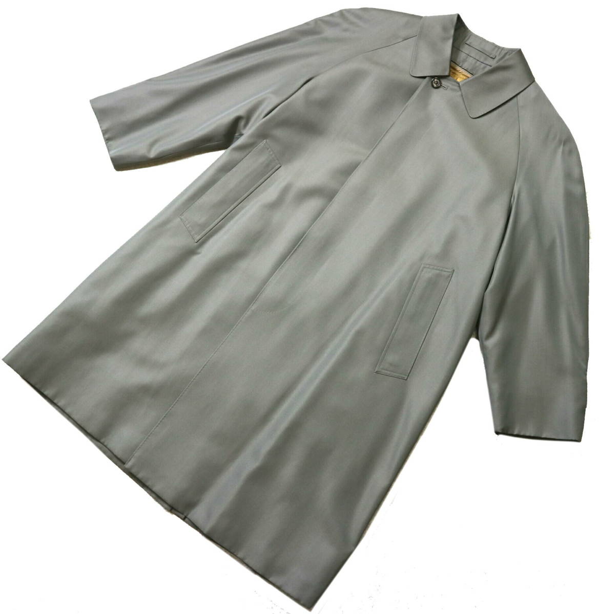 概ね美品/シルク混！◆三陽商会製 バーバリー Prestige Collection ライナー付 ステンカラーコート◆Sサイズ相当 （身長158-161位） 日本製