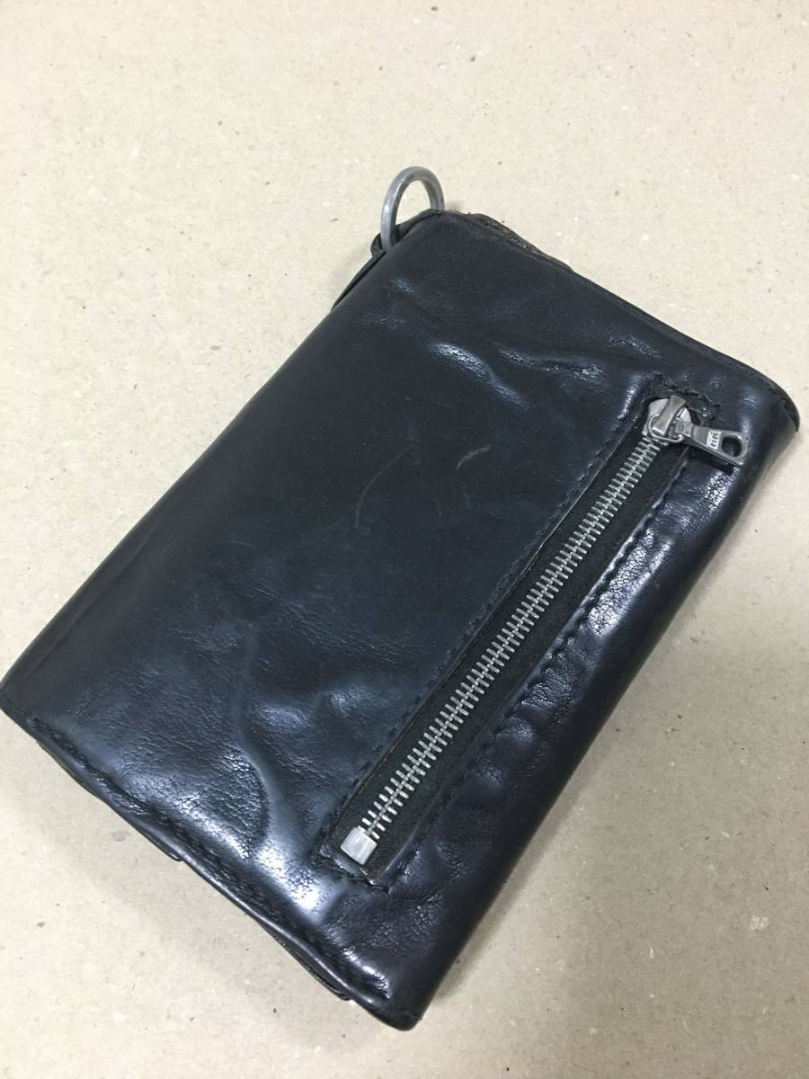 Mr.Olive ミスターオリーブ 三つ折り財布 ブラック黒 レザー革 小銭入れ