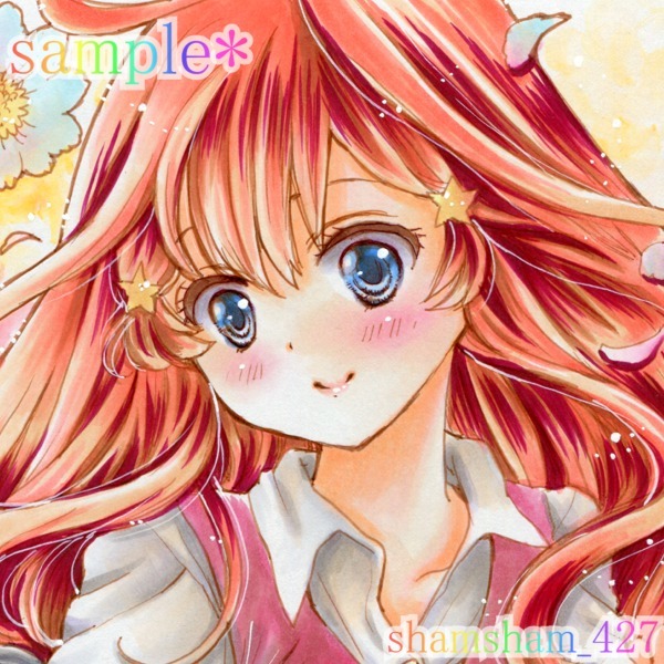 同人手描きイラスト☆五等分の花嫁☆中野五月＆風太郎☆色紙(手描き