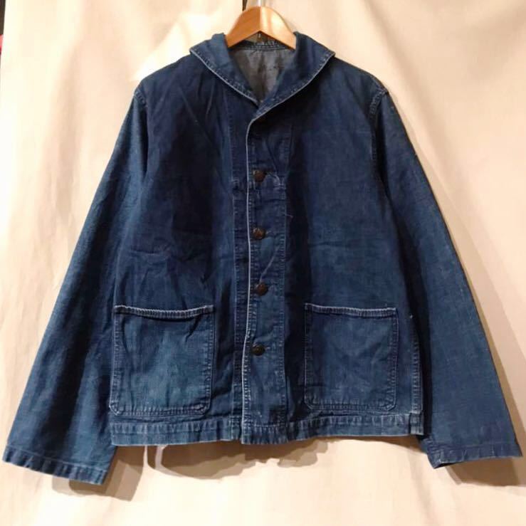 40s vintage U.S.NAVY デニム カバーオール チェンジボタン ショール