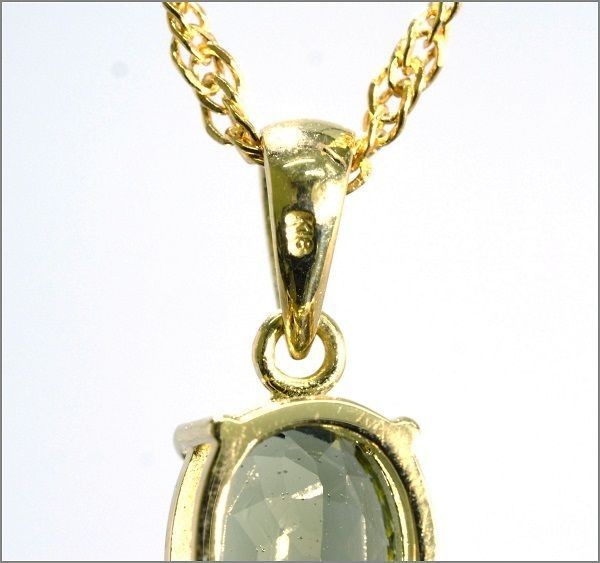 k18 モルダバイト ペンダントトップ 18金 ハート 隕石 チェーン無し