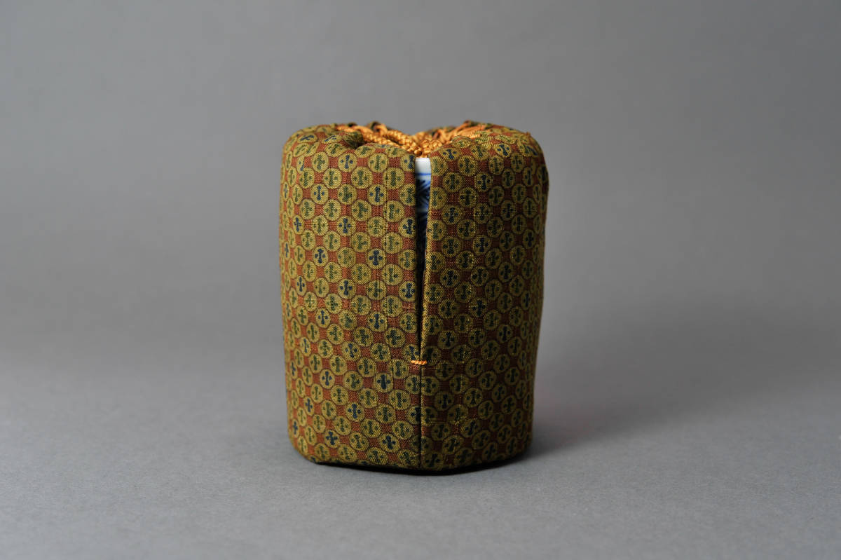 【SBCB】19215中国美術　清時代 福款 染付筒茶碗 湯呑　仕覆_8