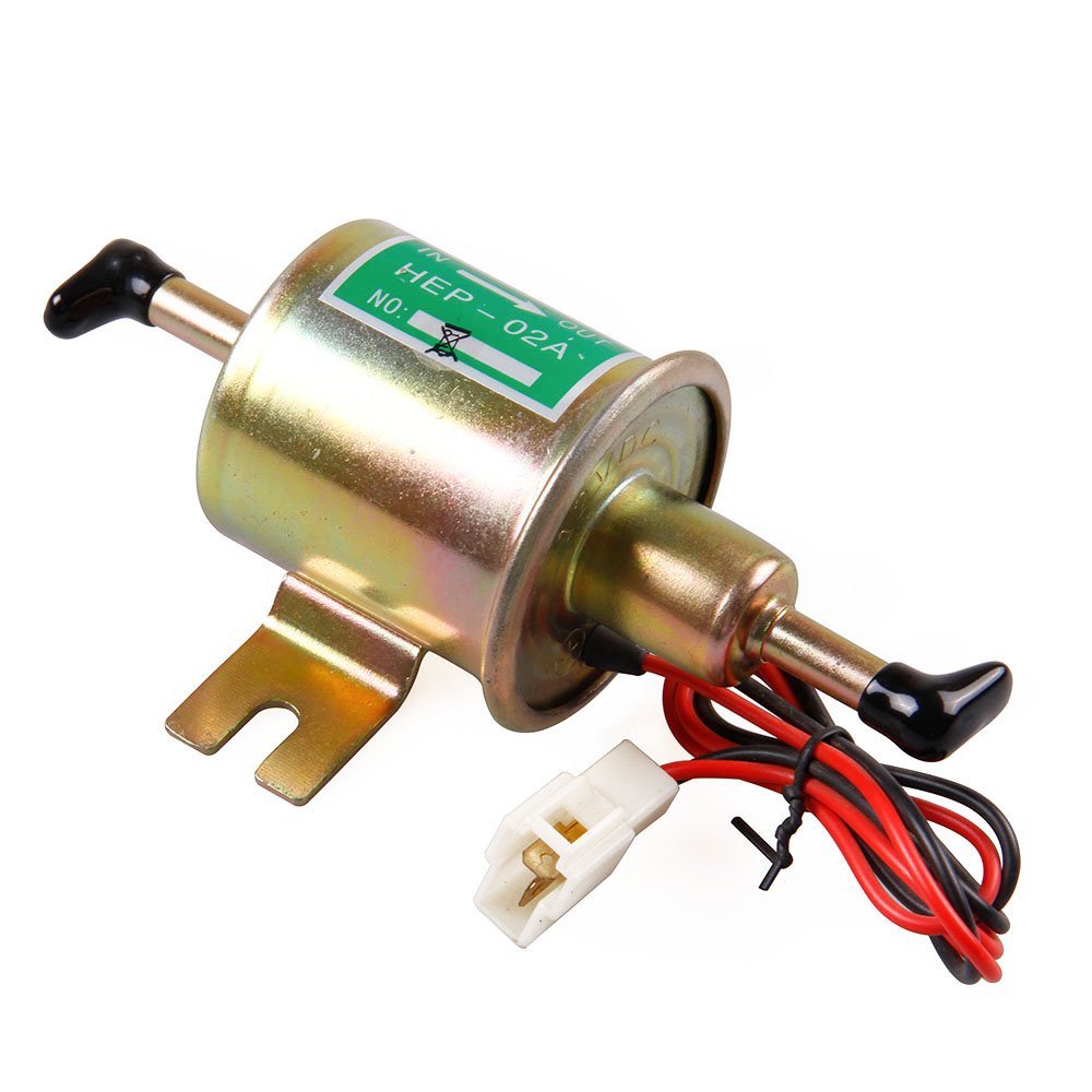 Y0078 電磁 燃料ポンプ フューエル ポンプ 12V 汎用 Φ8mm ゴールド_1