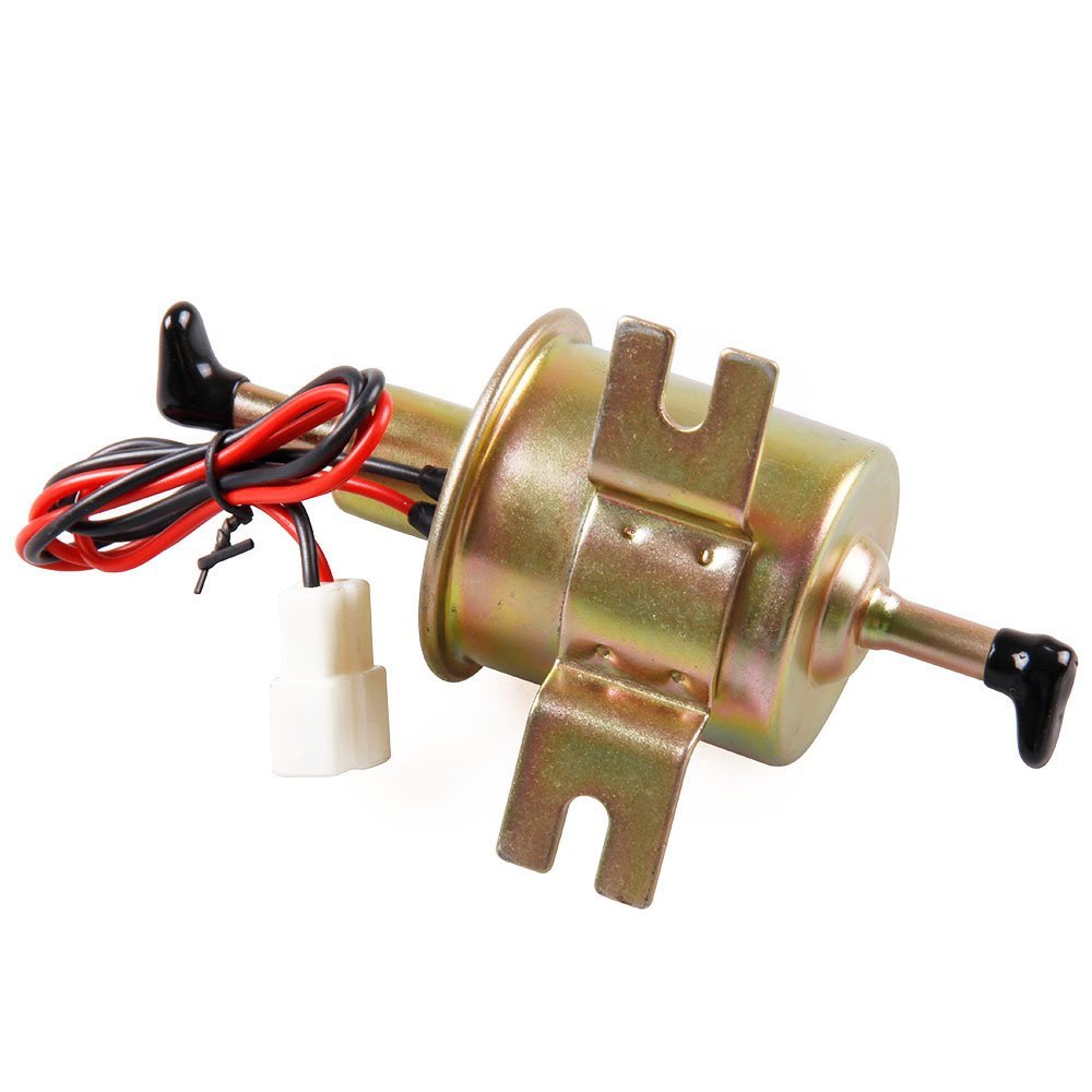 Y0078 電磁 燃料ポンプ フューエル ポンプ 12V 汎用 Φ8mm ゴールド_2