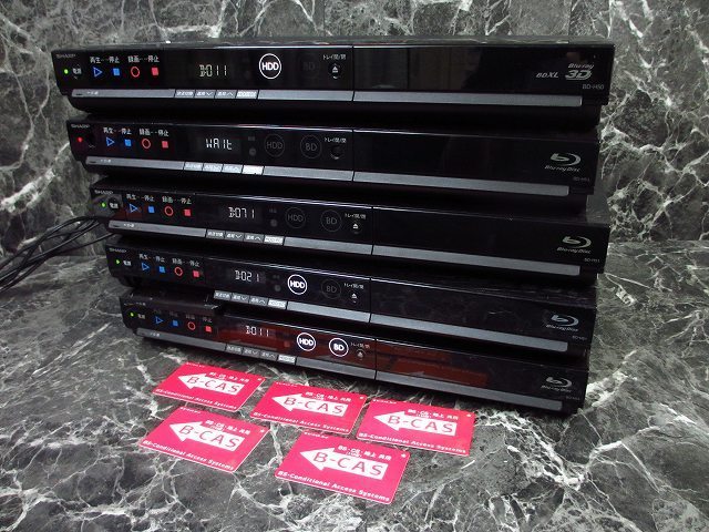 Q4902M BD/HDD シャープ BD-H51 4台 BD-H50 1台 12年製 500GB SHARP ジャンク 5台