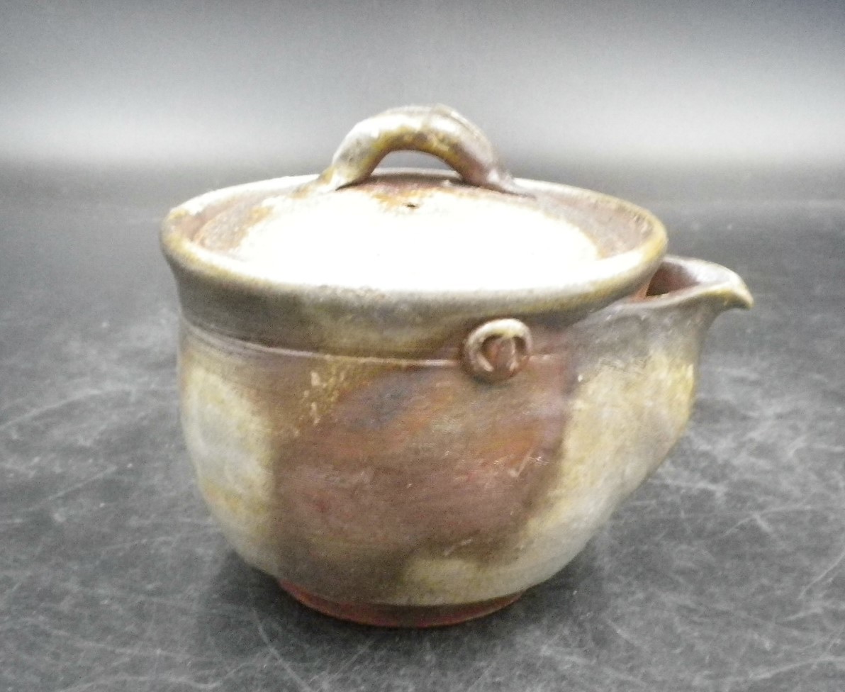 備前焼 煎茶器揃 宝瓶 湯冷まし 煎茶碗5客 共箱 在銘 茶器セット