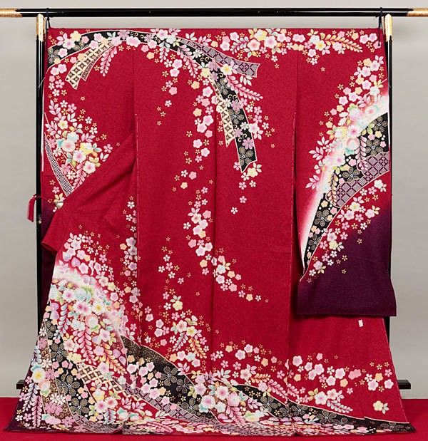  和遊館 EFC060 仕立付 桐屋翠山工房 夢幻辻が花絞高級お振袖 赤(振袖)｜売買されたオークション情報、yahooの商品情報をアーカイブ公開 - オークファン 振袖