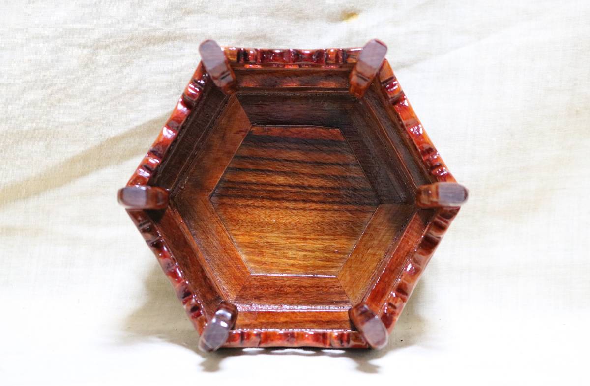 花台・飾台・香炉台・仏像台座 唐木紅木 10.5×12.0 BR35 木工、竹工芸