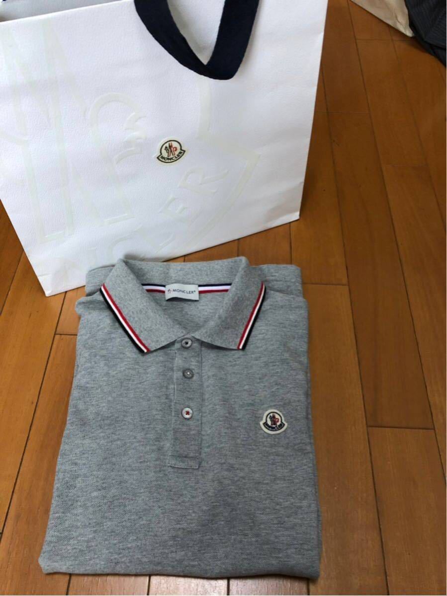 最落なし】美品 MONCLER モンクレール Tシャツ 長袖 ポロシャツ グレー