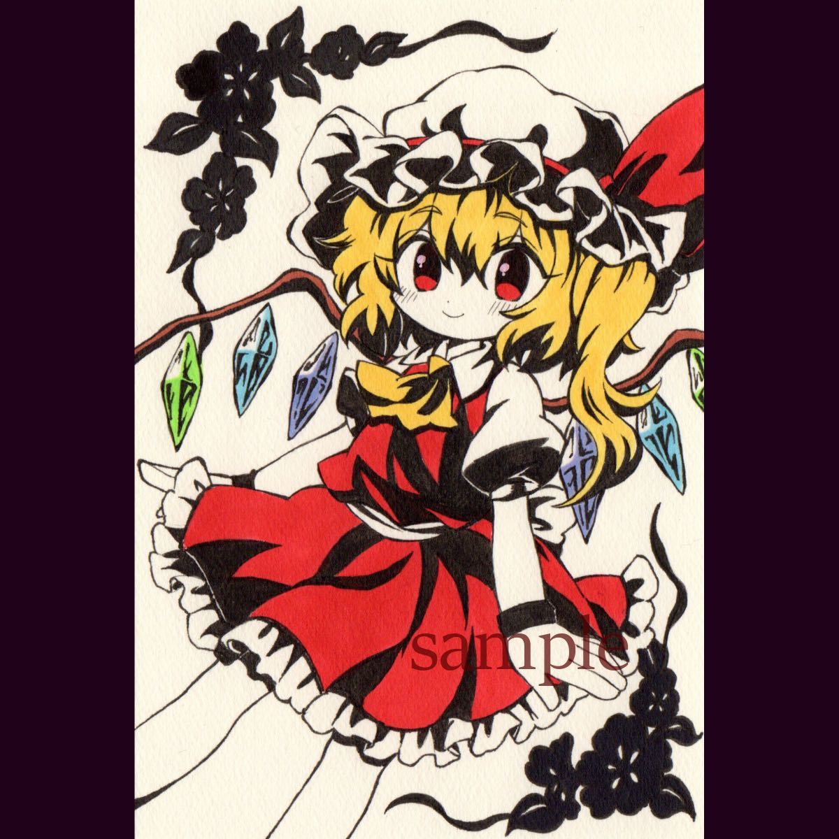 超安い 手描きイラスト 東方project フランドール アート 写真