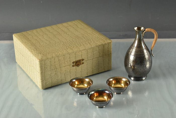 C08689　和光　純銀製　徳利1・盃3　総重量147ｇ《真作保証》