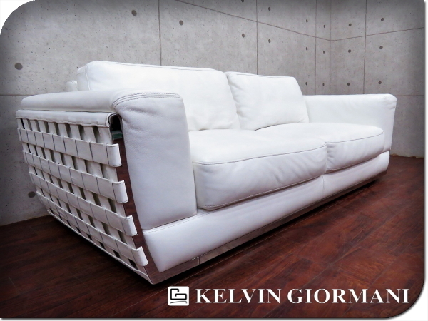 ■KELVIN GIORMANI/ケルビンジョルマーニ■イタリア■最高級■0155■総本革/レザー■モダン■2シーター/2人掛けソファ■54万■mmm7228k