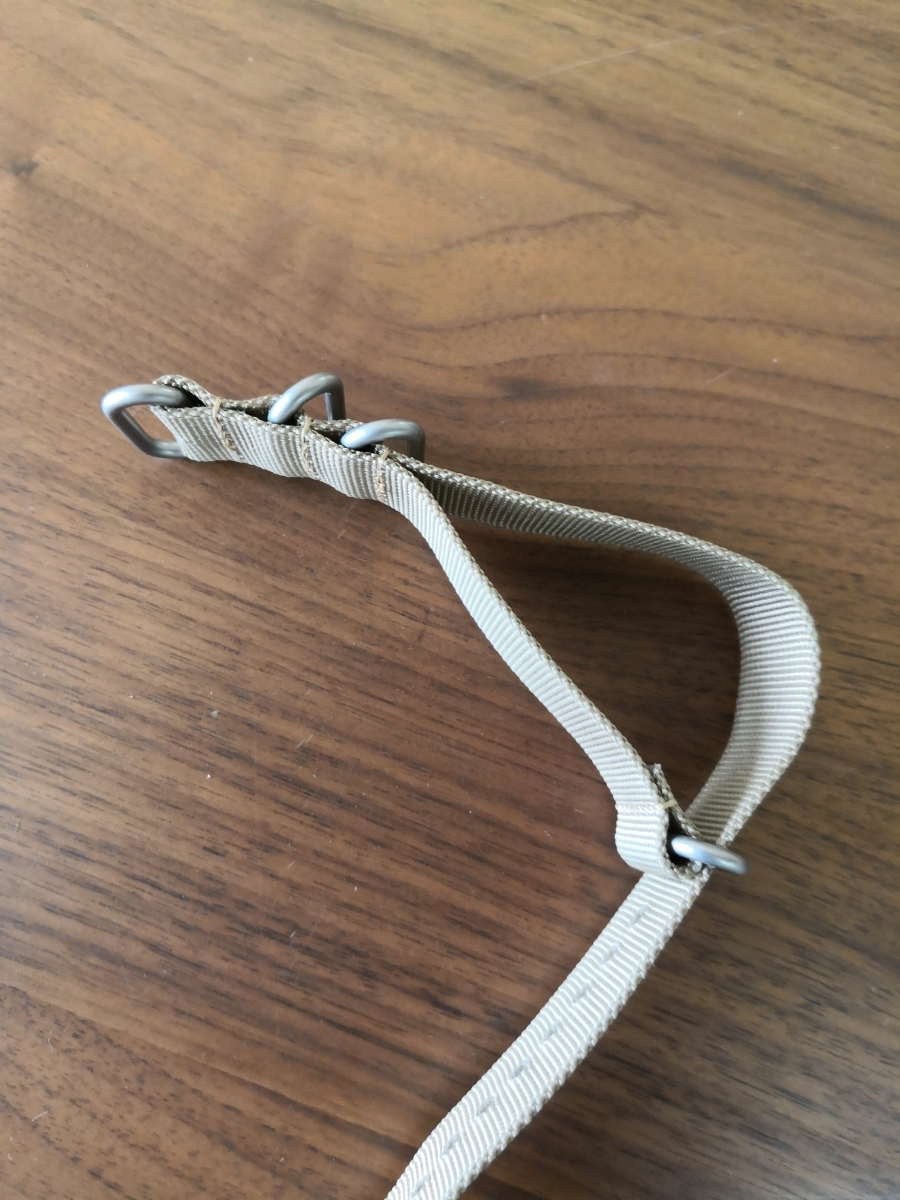 NATOベルト カシス(CASSIS) 22mm つや消しシルバーRing 時計バンド カーキ(ベージュ) ベルト交換工具付 試着のみ美品 _4