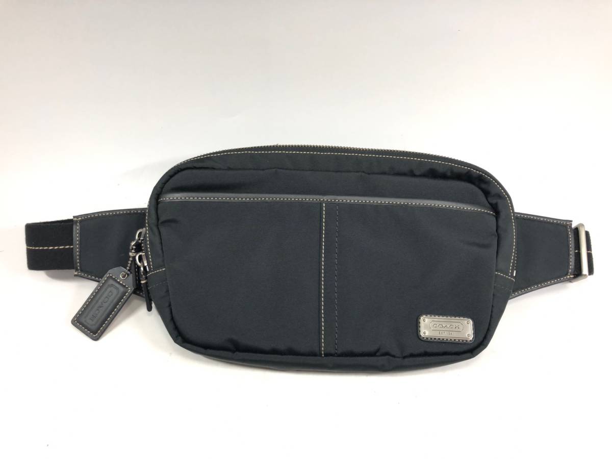 ◇COACH◇コーチ◇ウエストバッグ◇ベルトバッグ◇ヒップバッグ◇ボディバッグ◇鞄◇カバン◇黒◇ブラック◇ナイロン◇100円スタート◇