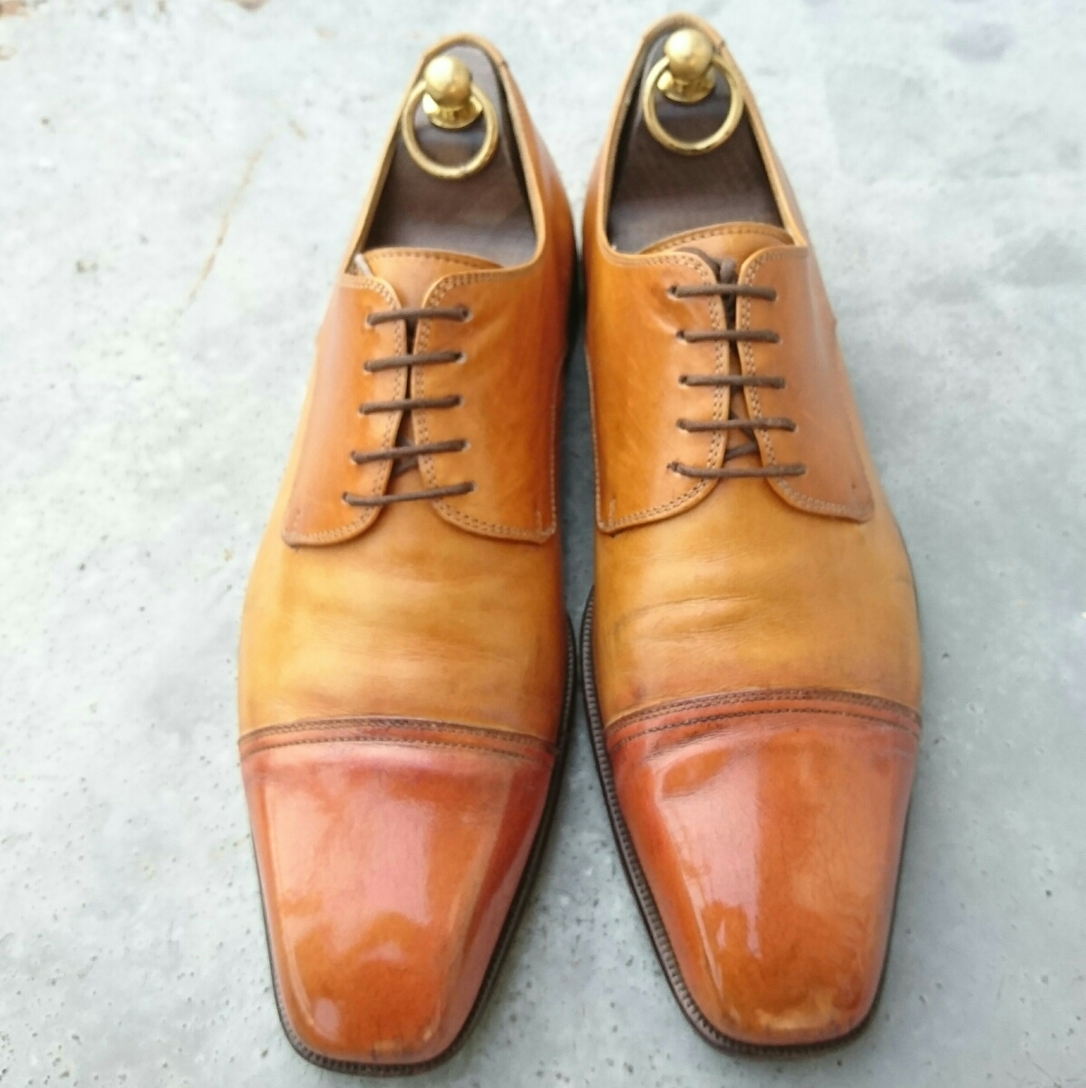 ★靴べら付き☆ MAGNANNI マグナーニ ストレートチップ EU40.5≒25.5cm ライトブラウン 革靴 メンズ