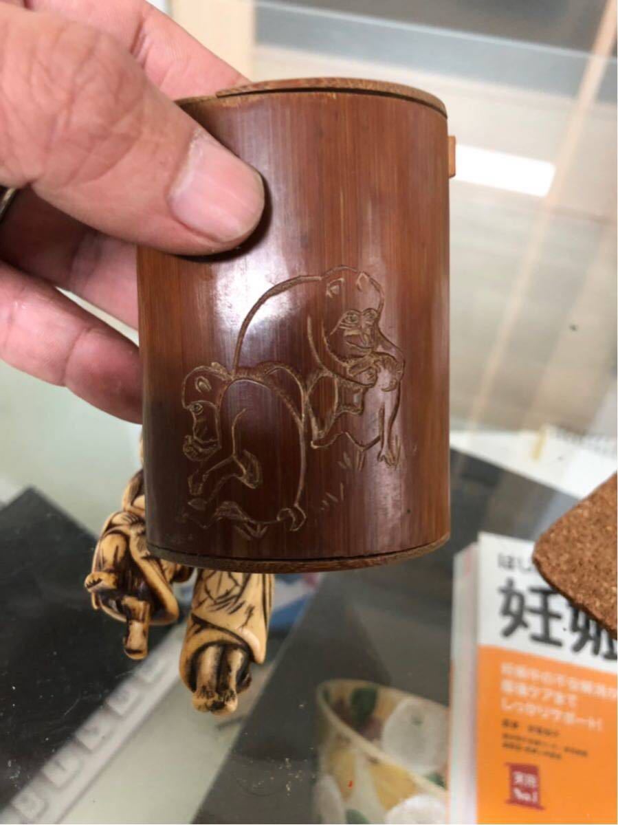江戸時代 本歌 根付 蝦蟇仙人 仙人 まとめて 煙草入れ 付き