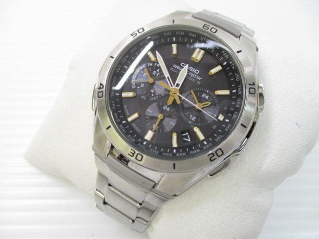 【稼動・美品】CASIO WAVE CEPTORウェーブ セプターメンズ腕時計 ラッピング済 ギフトセット カシオ ウェーブセプター メンズ 電波