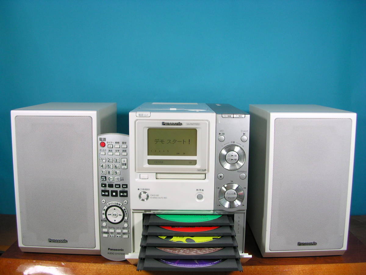 即決パナソニック5CD・SD・MDコンポ SC-PM770SD美品!! E0673
