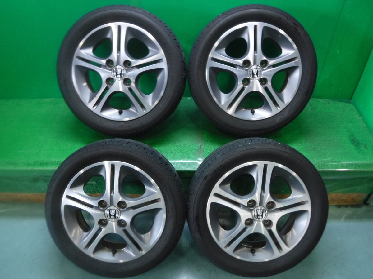 ゼスト JE2 ホンダ純正 14インチ アルミホイール 4.5J 165/55R14 タイヤ 山あり 4本 軽 100 4H 4A651