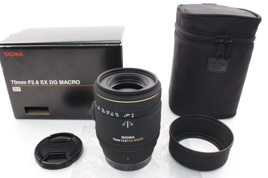【 HORITA CAMERA 】 ★美麗品★ SIGMA 70mm F2.8 EX DG MACRO 10816643 SONY Minolta Aマウント 単焦点 マクロ フルサイズ ケース 元箱_1