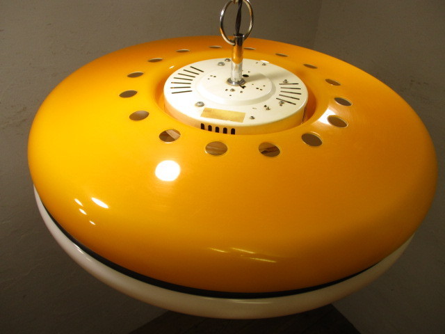 C763◆即決◆④W60cm◆レトロポップな当時物の古い天井照明◆電気ビンテージペンダントライトカフェ喫茶店雑貨屋店舗什器A笹4